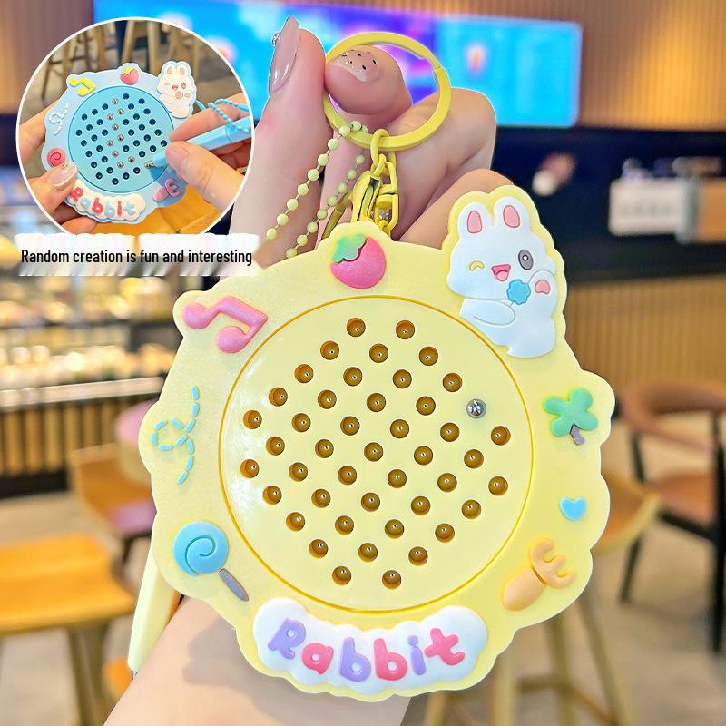2025 Cartoon Cute Rabbit Magnetic Drawing Board Keychain Toy Pendant