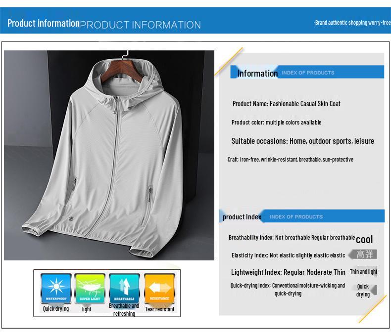 Unisex Summer Ice Silk Sun Protection Hooded Jacket for Outdoor Sports & Fishing