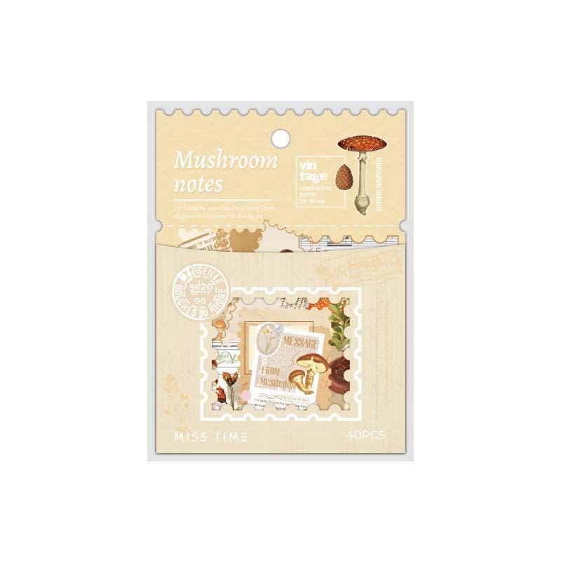 40 Pcs Vintage Stamp Style Stickers Pack Decorative Labels Scrapbooking Collage Material Junk Journal Supplies