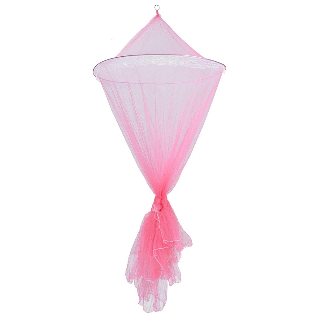 Yuvarlak Dantel Böcek Yatak Gölgelik Netleştirme Perde Kubbe Cibinlik Zarif Beyaz