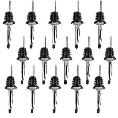 15 Stück Edelstahl Schnapsflaschen Speed Pourer Konischer Ausguss Mit Gummi Staubkappen Perfekt Für Kneipen, Clubs, Restaurants, Bars, Cafés Und Di