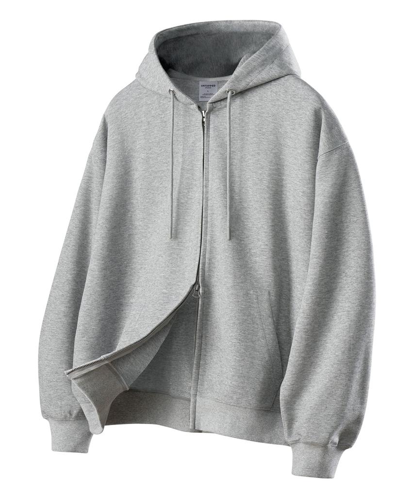 Untapped Studio [2Pack] Double Two-Way Zipper Oversized Sweat Zip-Up Hoodie 2 Colors