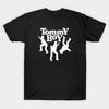 Men Black Print T-shirt Tommy Boy Records No-Cut Transfer Paper Print Cotton Tshirt