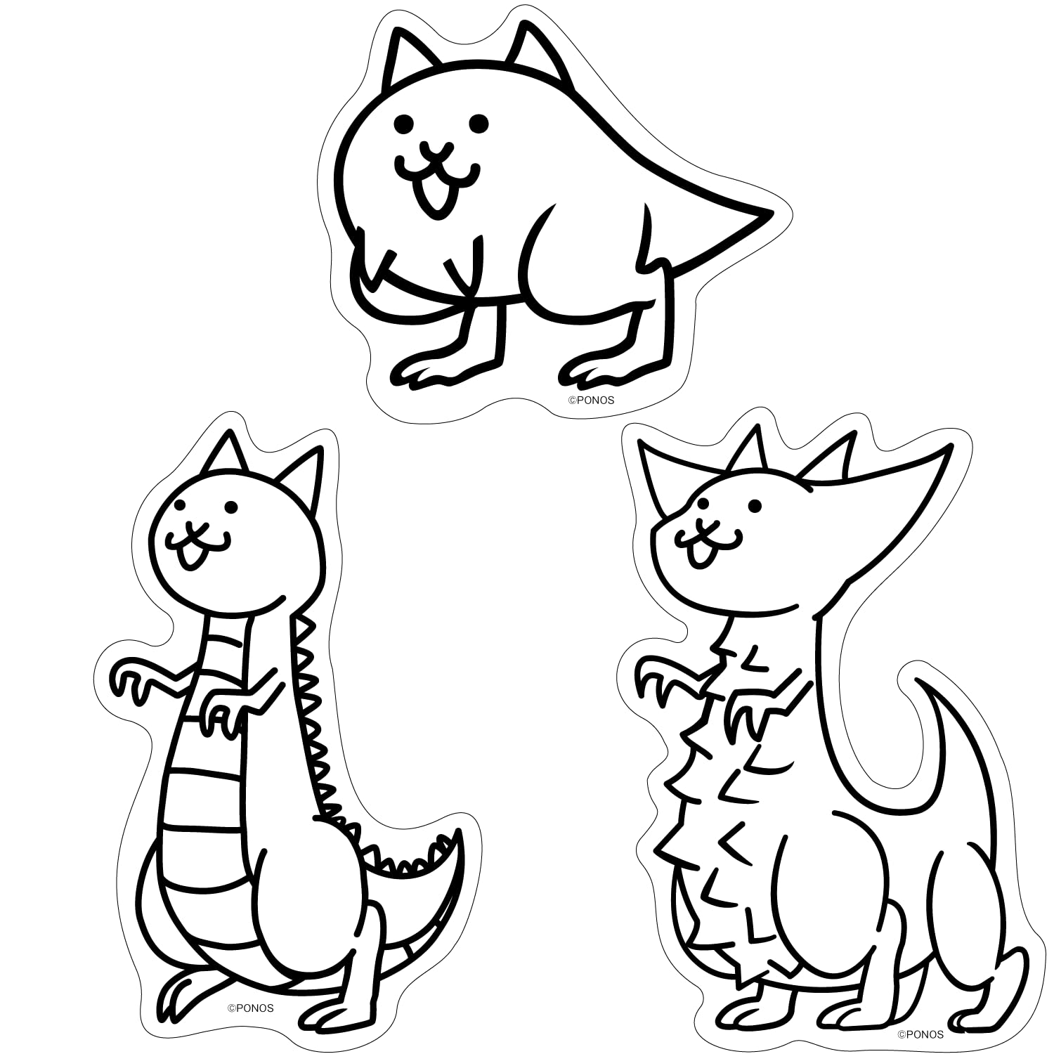 

Nyanko Daishouten Original Sticker Cat Lizard and The Battle Cats Set белый