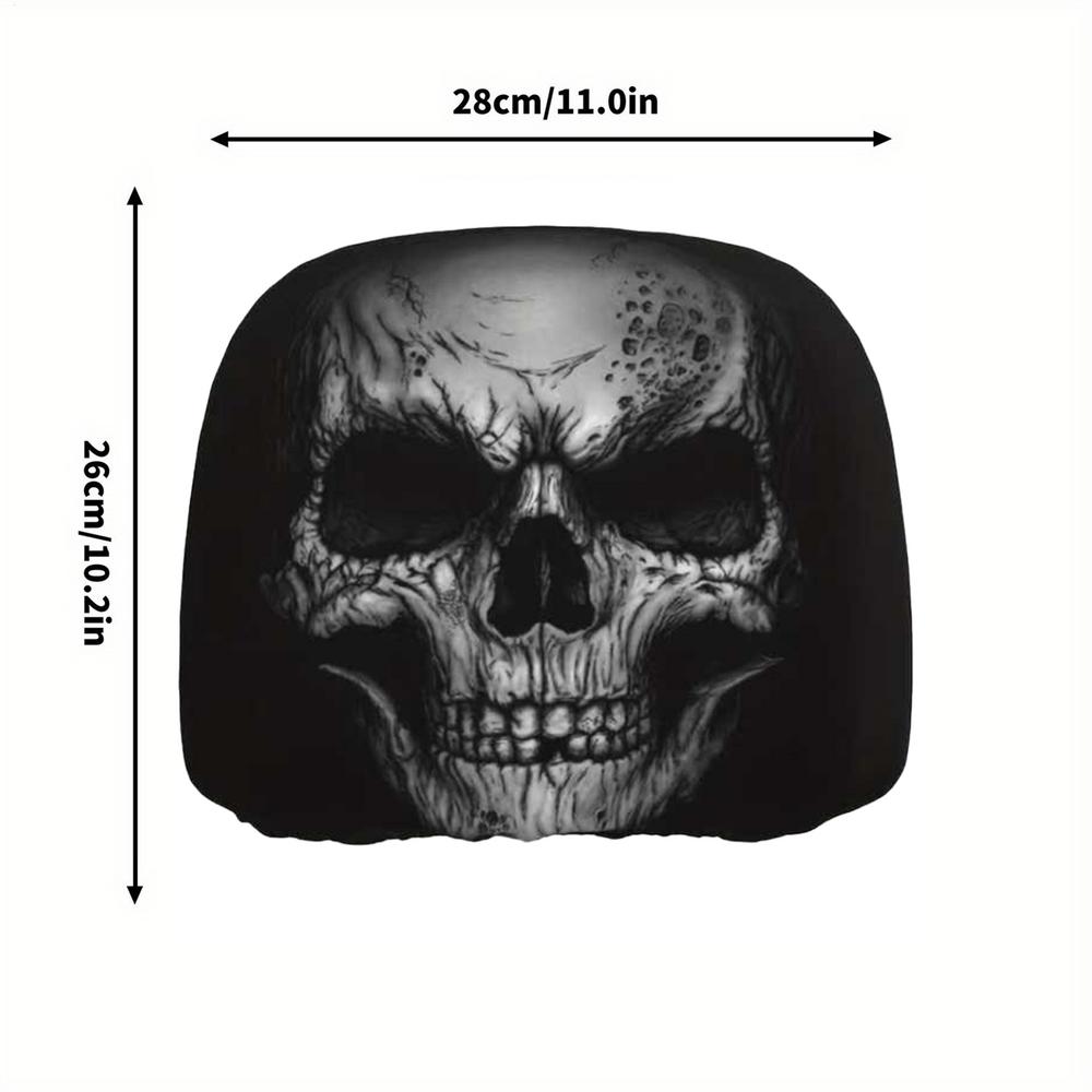 Halloween Printed Car Headrest Cover 2 Pcs Ice Silk Car Seat Headrest Cover Baby Seat Protector Accessories Interior Decorative