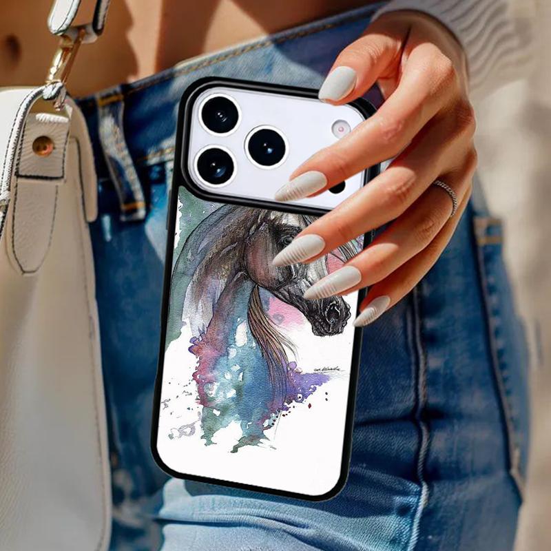 Abstract Horse Phone Case For iPhone 17 Air 14 15 13 12 Max Cover For Apple 14 15 16 16e 11 Pro Max Plus Coque