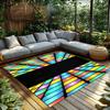 Tuniu Colorful Rainbow Striped Geometric Rug Mat for Living Room Bedroom Kitchen Floor Decor