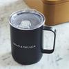 DEAN & DELUCA Stainless Steel Mug with Lid, Black, 300ml, Keeps Drinks Hot and Cold