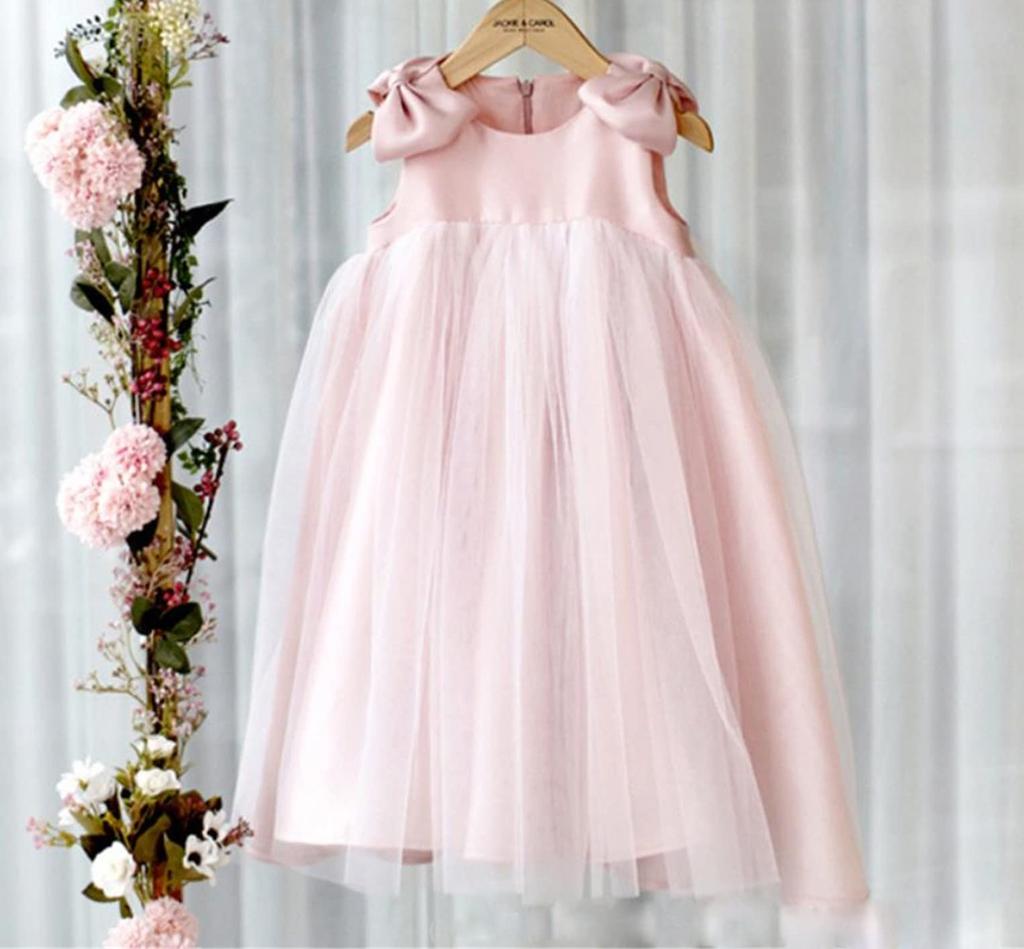 LIANFOR Formal Baby Ceremony Kids Kindergarten Entrance Wedding Cute Dress with Baby Girl Shrine Visit Birthday Bridesmaid Sizes Children's Dress,