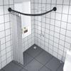 Curved Shower Curtain Rod Extendable Wall Mount Stainless Steel Corner Curtain Rod for Bathroom