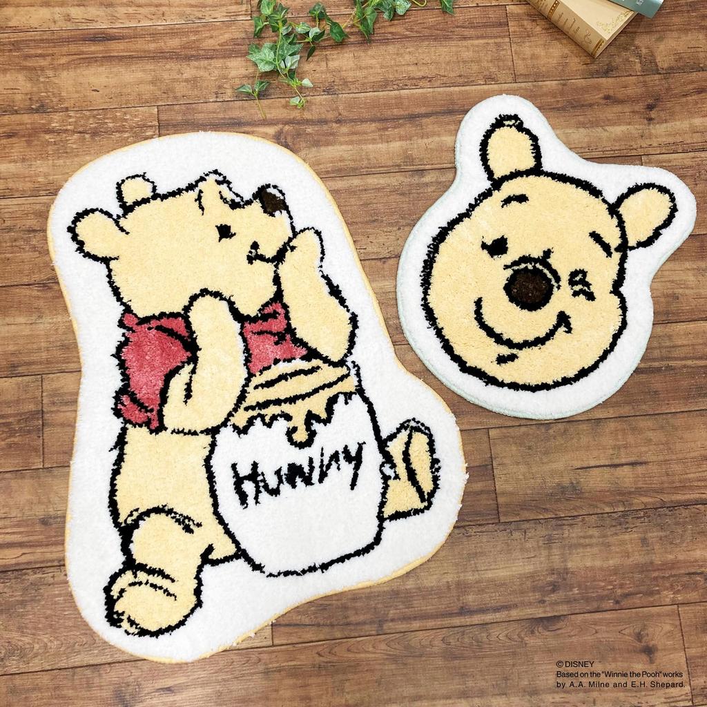 MORIPiLO Winnie the Pooh Entrance Large and 60cm Honey Disney Morishita Pillows Mat, Cute, Approx. (Disney Die-Cut Mat, Orange), Merchandise,
