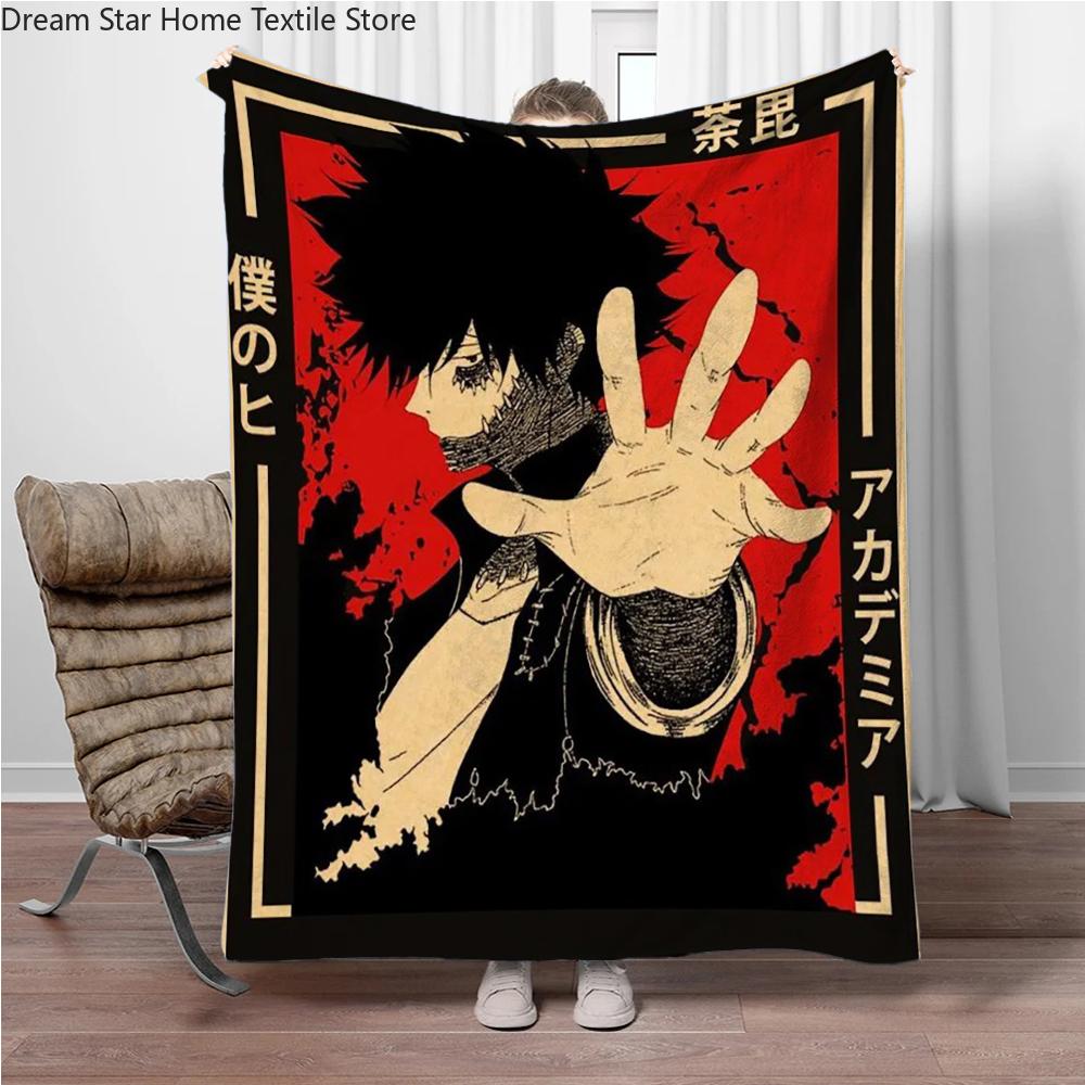 Vintage M-My-Hero-Academia 3D Printed Flannel Blanket Living Room Sofa Bed Camping Picnic Warm Blanket Holiday Gifts