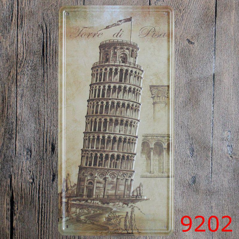 European & American Theme Tin Sign License Plate - Vintage Decor for Restaurants & Cafes