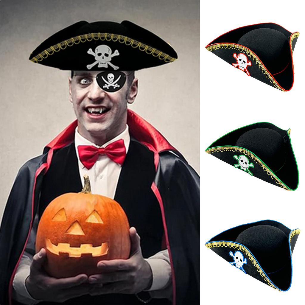 Make Up Hat Role Play Novelty Pirate Hat Battery Operated Illuminated Hat for Parties and Music Festivals