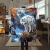 1Pc Cartoon Print Flannel Blanket, High Quality Comfortable for All Seasons, Home Decor, Warmth and Comfort, Perfect for Christmas Birthday Gift