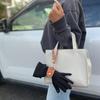 Seek. Glove Holder, PU Leather, Metallic, Gold-Colored, Unisex, Glove Scarf, Arm Cover (Brown)
