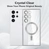 Plating Transparent Magnetic Case for Samsung Galaxy S25 S24 S22 S21 S23 Ultra Plus Magsafe Wireless charge Silicone Soft Cover