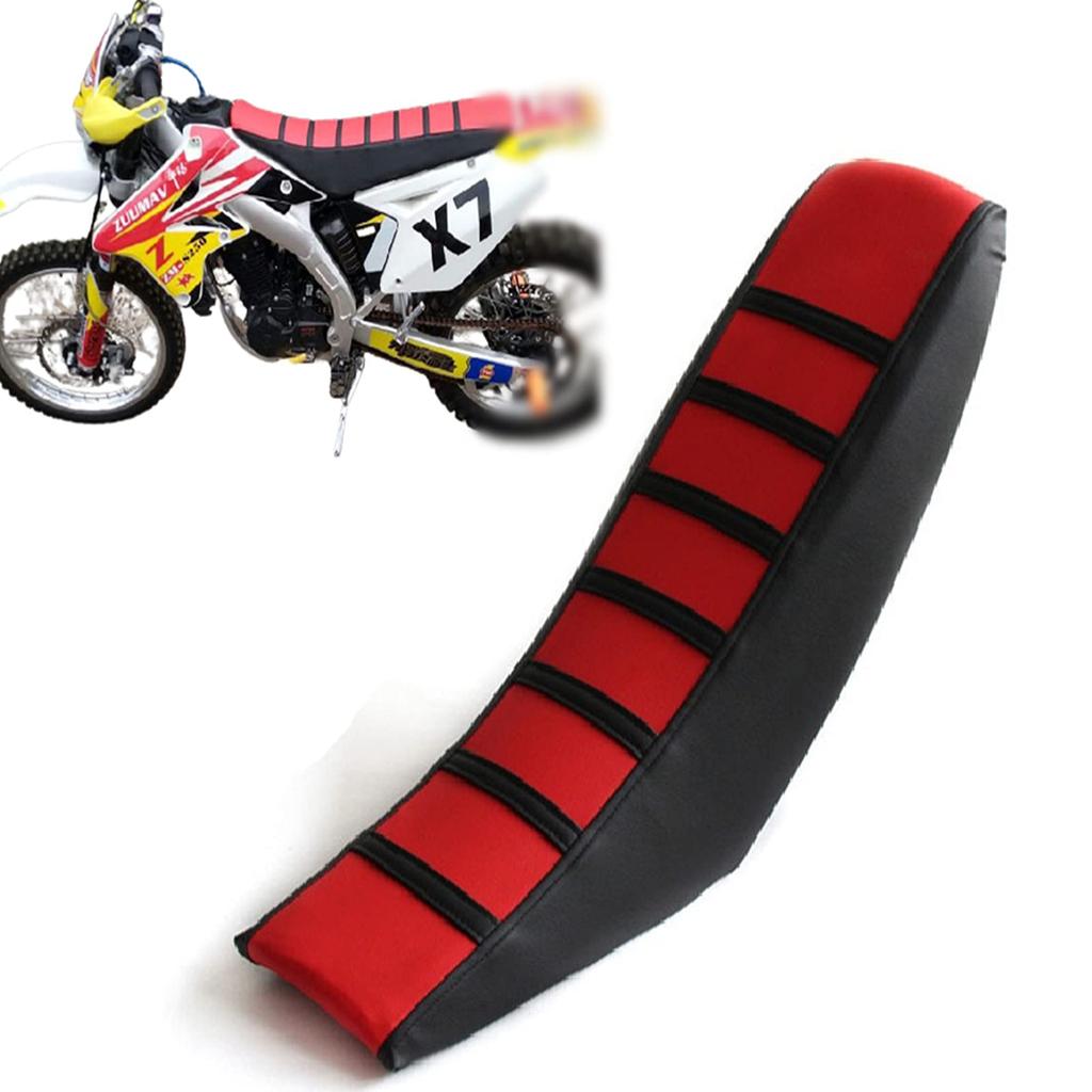Simple Choco Off-Road Motocross Motorcycle Universal Cushion Cover, 5 Colors, Motorcycle Seat Stripe, Honda (Red)