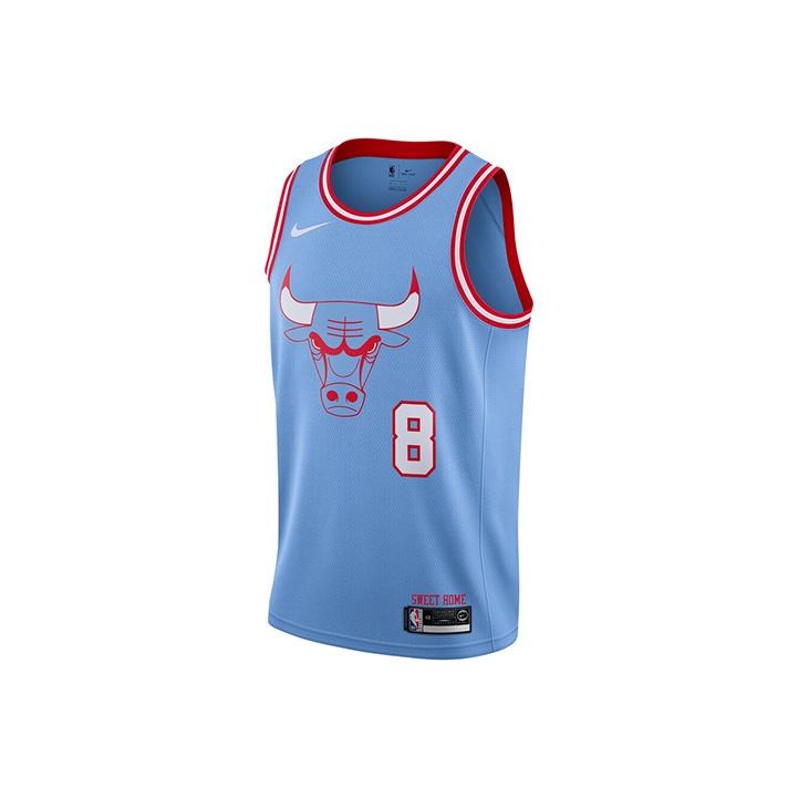 Джерси Nike NBA City Edition, версия SW Fan, сезон 2019–2020 гг., Chicago Bulls, Зак ЛаВин Нет. 8 Мужской Джерси Valor-Синий AV4628-449 L