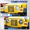 SHINEKA Car Front Headlight Lamp Decoration Cover for Jeep Wrangler TJ 1997 1998 1999 2000 2001 2002-2006 Exterior Accessories