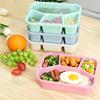 Student Square Lunch Box 4 Compartments, Bento Box Snack & Dry Fruit Container, Food Storage Snack Plate, Leak-Proof