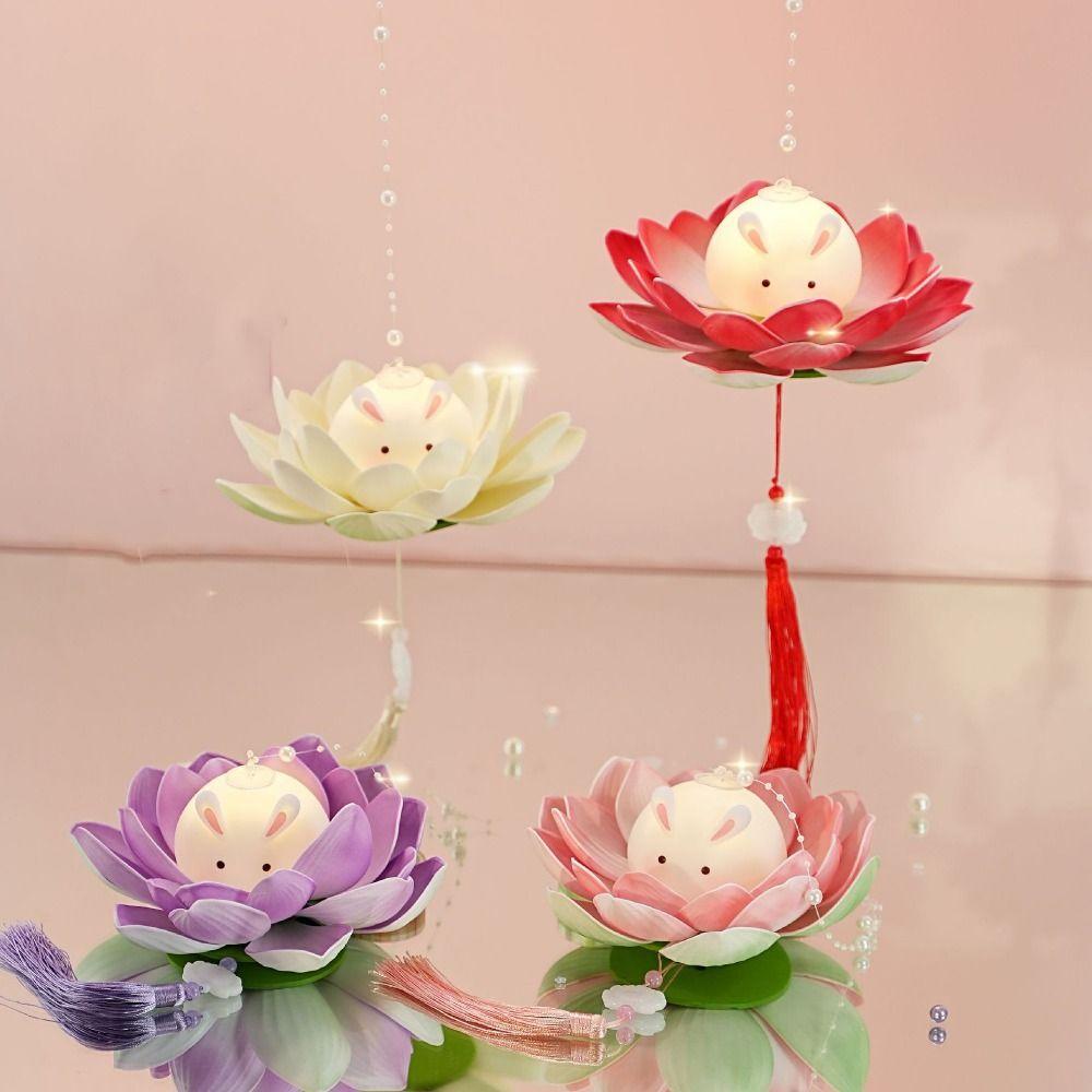 

with Tassel Lotus Lantern Handheld Mid-autumn Festival Lanterns Lotus Flower Light Gift фиолетовый