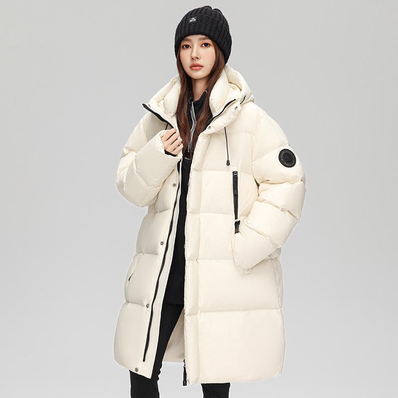 2025 Herren Dicke Warme Mittellange Winter Daunenjacke mit Kapuze - 90% Weiße Entendaunen, Partnerlook