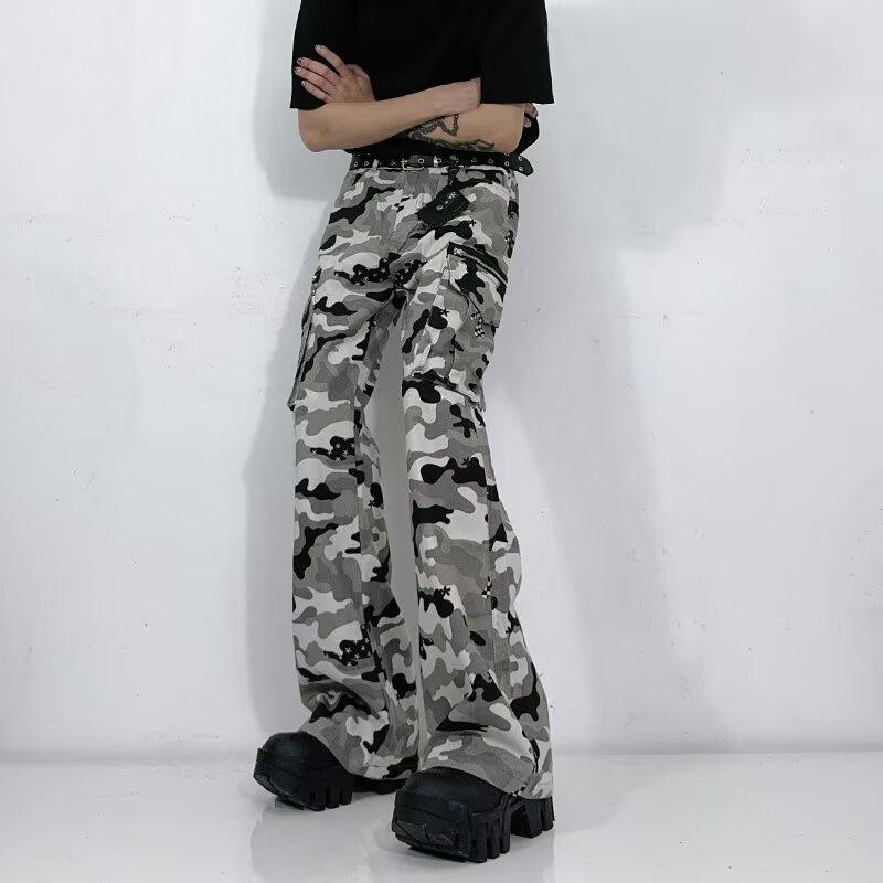 

Мужские джинсы, американские ретро-стираные потертые рабочие джинсы с несколькими карманами, мужские и женские свободные прямые повседневные брюки, модные 3XL