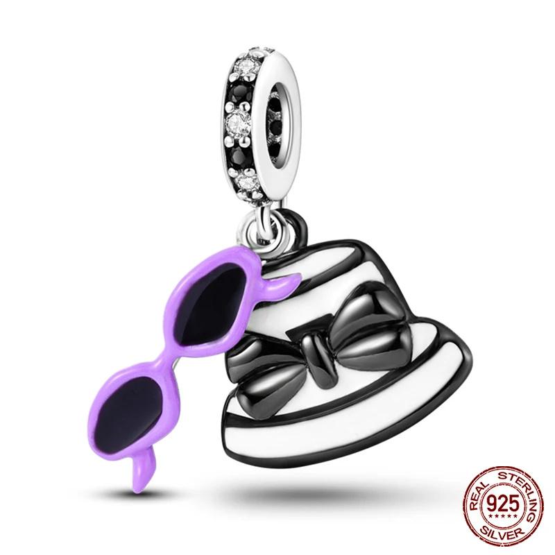 Copper Purple Butterfly Cute Bear Series Charm Beads For 3Mm Original Bracelet Diy Women Jewelry Gift