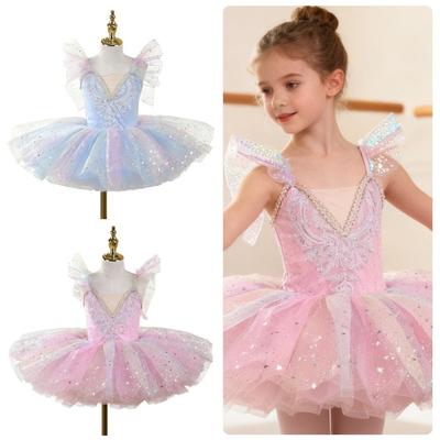 Fashion Sequin Kids Ballet Dress Puffy Party Dress Ballet Tutu Modern Dance Costumes Kids Girls