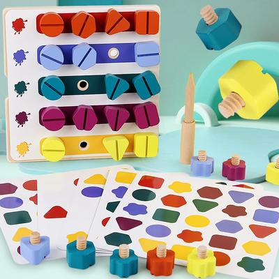 Holzschraube Demontage Spielzeug pädagogische Schraube Demontage Montage Form Farbe Spielzeug Montessori interaktives Spiel für Baby Geschenk