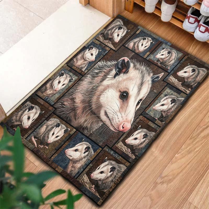 Retro Elk Animal Pattern Square Carpet,Area Rug,Carpet Rug for Living Room Bedroom Sofa Playroom Decor,Non-slip Floor Mat,Holiday Birthday Gifts