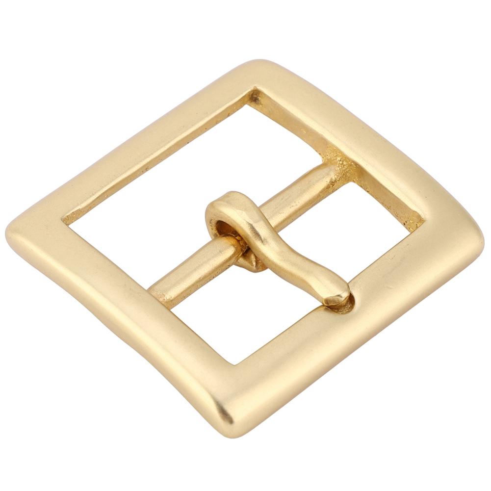 Brass Belt Buckle Single Pin End Bar Heel Gold Leather Craft Bag Hardware Accessories 40x56mm