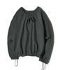 PEACE MAKER Nylon Shirring Warm Up Crew (Charcoal)