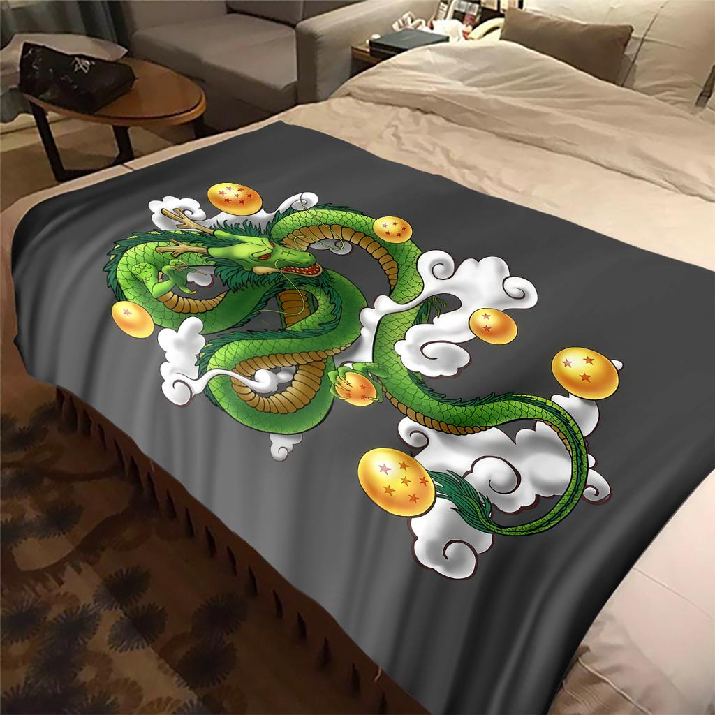 1PC Shenron  Print Flannel Blanket, High quality All Seasons, Home Decor, Warmth and Comfort, Perfect for Christmas Gifts
