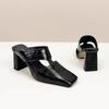 Women Sandals Fashion Square Toe Shallow High Heel Ladies Mules Casual Shoes Large Size Summer Stiletto Party Dress Sandalias