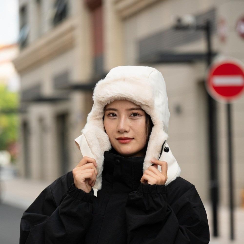 Keep Warm Warm Scarf Face Mask Solid Color Lei Feng Hat 4-in-1 Winter Cycling Hat  Women