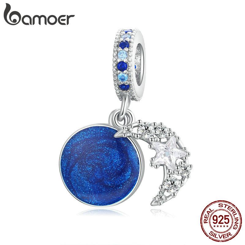 

Bamoer 925 Стерлинг Серебряный Романтический Ночное Небо Шарм для оригинального Серебряный плита платиновый браслет изобразительного ювелирных изделий