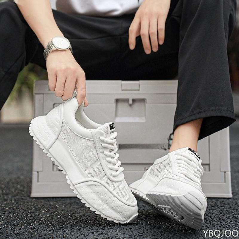 New Fashionable High End Spring and Autumn Thick Soled Height Increasing Breathable Trendy Versatile Men's Casual Sports Shoes