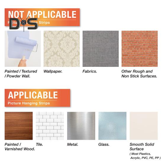 Hook And Loop Tape Picture Hanging Strips Picture Hanger Water-Resistant Adhesive Strips for Hanging Frame And Decorations