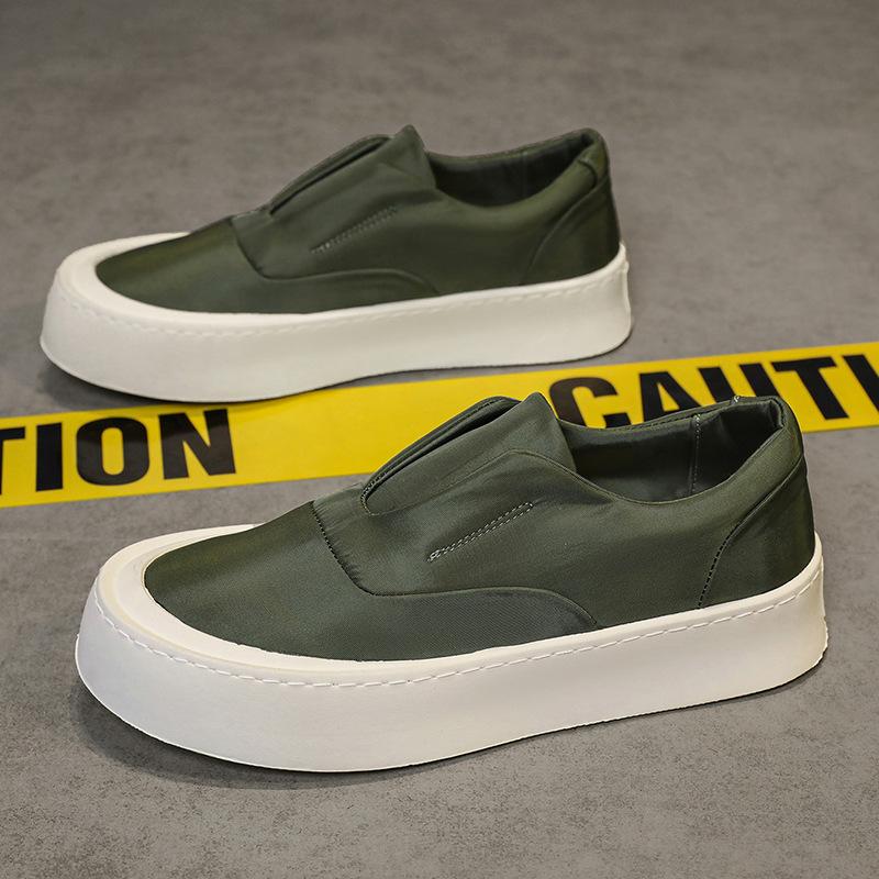 

Нове весняне 2025 чоловіче взуття ліниве на один педаль повсякденне універсальне полотняне взуття платформа нековзна зносостійка взуття з крижаного шовку 44