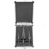3-Piece Titanium-Coated Spiral Groove Step Drill Set with Triangular Handle