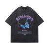 Spring And Summer New Washed Old T-Shirts For Men And Women American High Street Retro Trendy Brand Dark Printing Short Sleeves