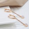 Kinel Vintage Rose Gold Color Long Earrings Zircon Pendant Jewelry KTJ