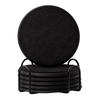 6Pcs Round Silicone Felt Coasters with Holder Heat Resistant Absorbent Drink Placemats Insulation Table Mat for Coffee Tea Cups