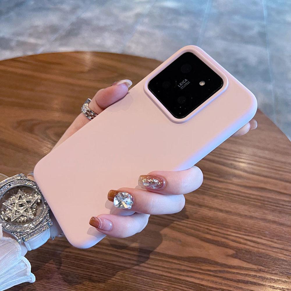 Para Capa Xiaomi 14 Silicone Líquido + PC Agradável à Pele Capa de Telefone