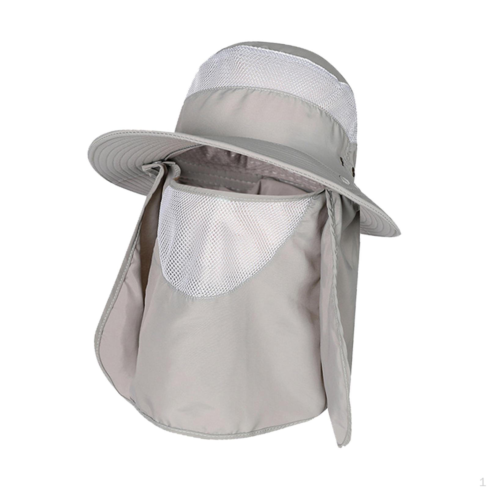 

Fishing Hats Summer Cap with Detachable Neck Flap Cover Sun Hat for Women Men Outdoor Camping Hiking Light Gray