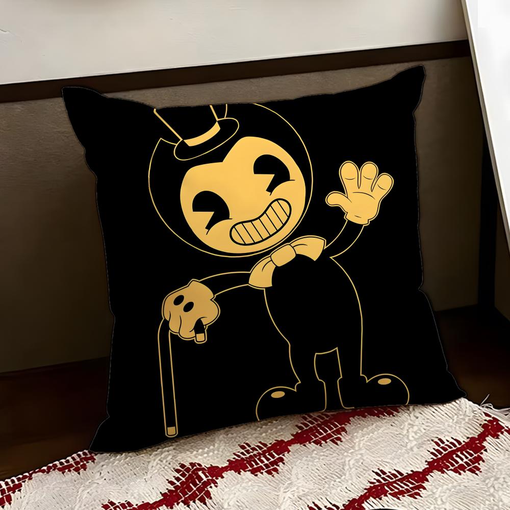 BBendy and Tthe Ink MMachine Cushion Cover Reversible Soft Durable Pillow Cover Home  Car MultiScene Use for Daily Comfort