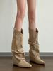 Fashion Khaki High Heels Pointed Toe Long Boots for Women Spring Autumn Trend 2025 Comfortable and Elegant Knee High Shaft Shoes Woman