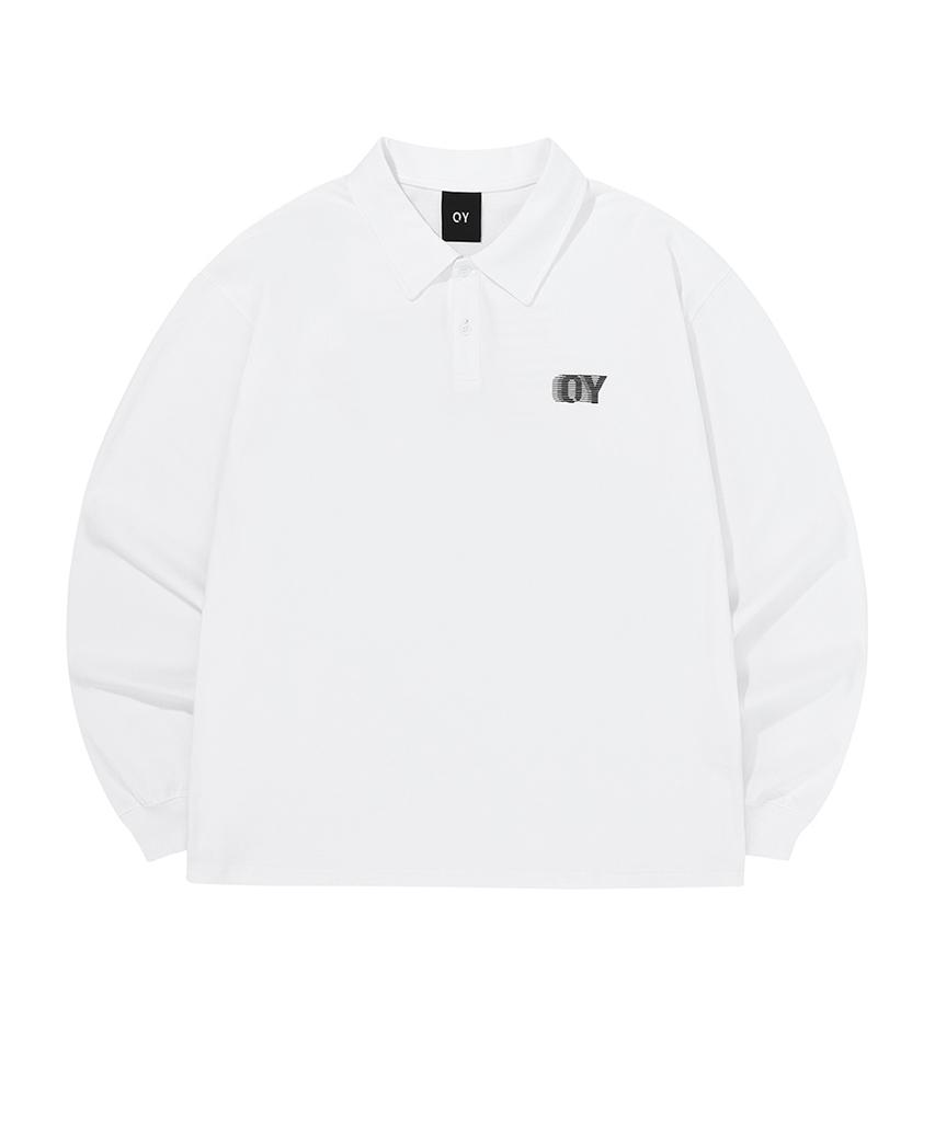 OHY Sporty Logo Collar Long Sleeve - White